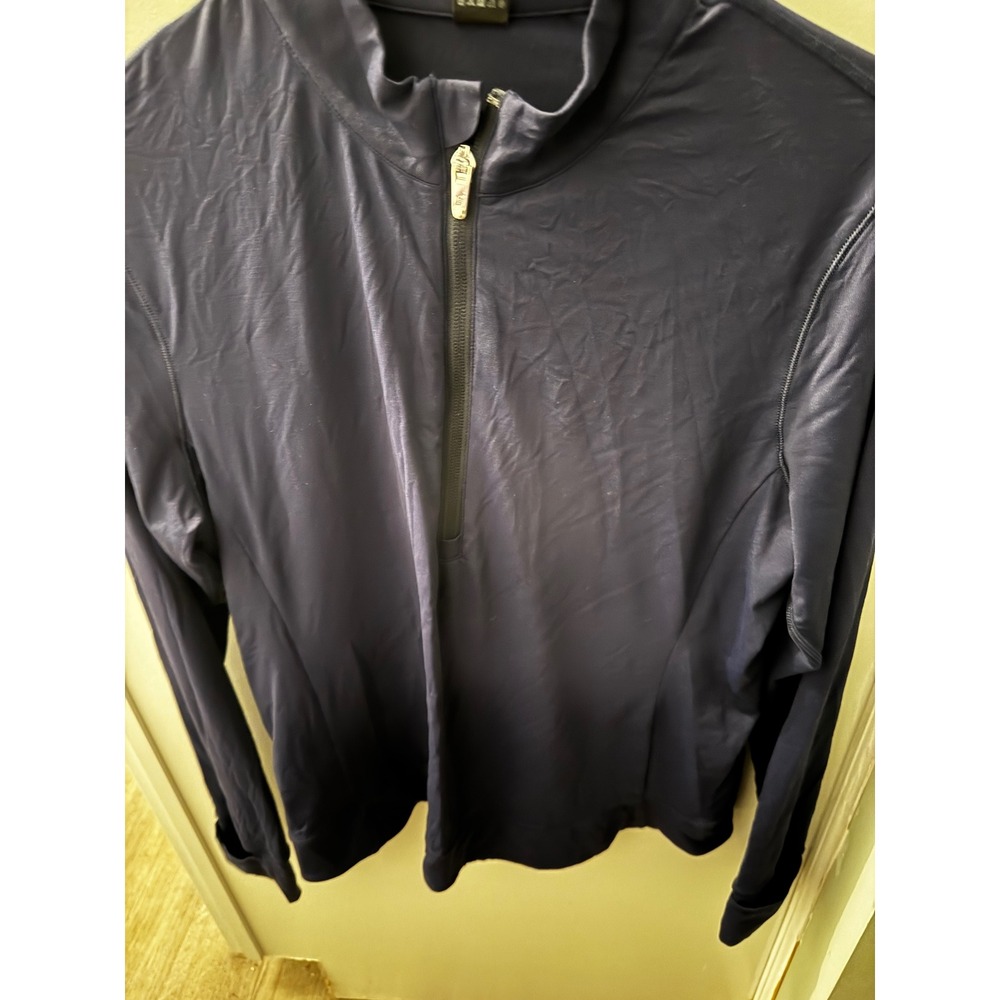 GREYSON Navy Blue Quarter Zip Long Sleeve Performance Golf Pullover Shirt Mens M